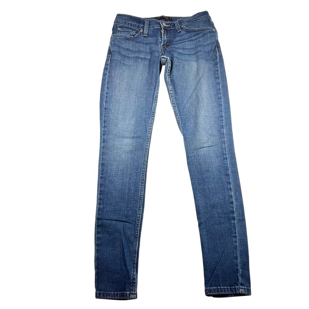 Levi's 524 Too Superlow Skinny Jeans Women 3S Junior Blue Low Rise Stretch Denim